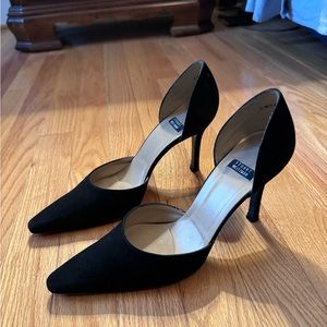 Stuart Weitzman black faux suede pumps